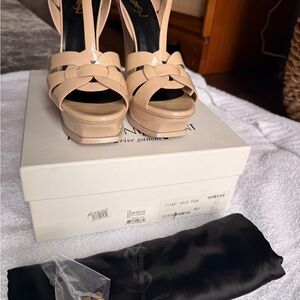 Yves Saint Laurent Nude Strappy Heels